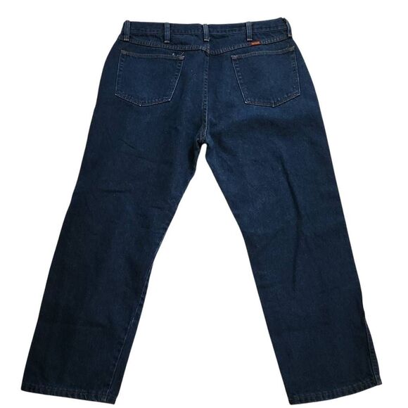 Rustler Mens Size 38x30 Dark Blue Rinse Relaxed Jeans - Picture 4 of 4